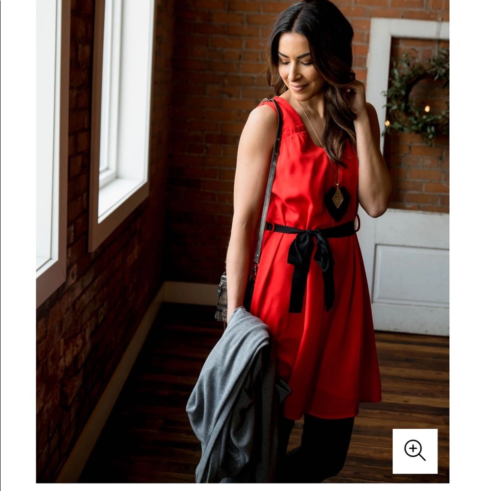Betsy’s Boutique Red dress with black belt